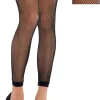 Party City Tights-Adult Black Fishnet Footless Pantyhose