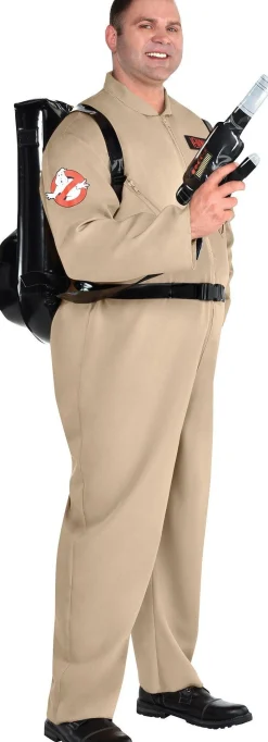 Party City Plus Size Costumes-Adult Ghostbusters Plus Size Deluxe Costume With Proton Pack