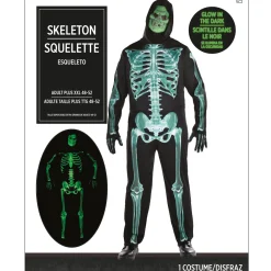 Party City Plus Size Costumes-Adult Glow-In-The-Dark Skeleton Plus Size Costume