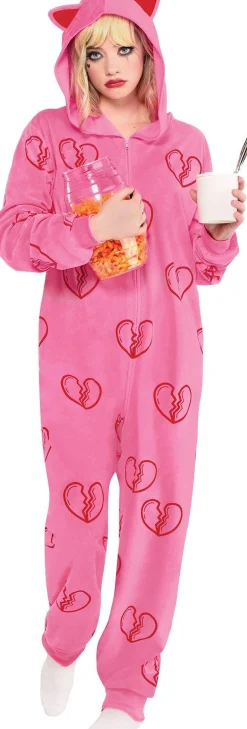 DC Comics Superhero-Adult Heart Break Onesie Harley Quinn Costume - Birds Of Prey