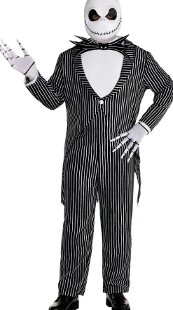 Party City Plus Size Costumes-Adult Jack Skellington Plus Size Deluxe Costume - Disney The Nightmare Before Christmas