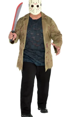 Party City Plus Size Costumes-Adult Jason Voorhees Costume Plus Size - Friday The 13Th