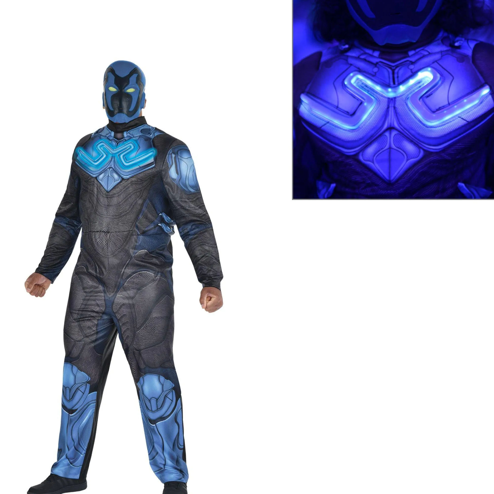 Party City Plus Size Costumes|Adult Light-Up Blue Beetle Plus Size Costume - Blue Beetle Movie