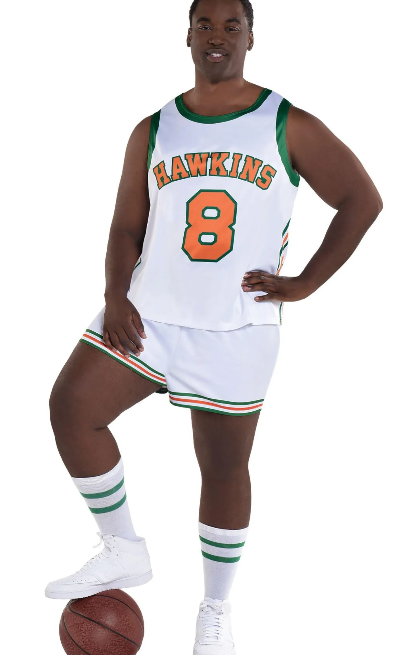 Party City Plus Size Costumes-Adult Lucas Hawkins High Basketball Plus Size Costume - Stranger Things 4