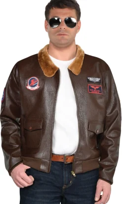 Party City Plus Size Costumes-Adult Maverick Bomber Jacket Plus Size - Top Gun 2
