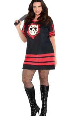 Party City Plus Size Costumes-Adult Miss Voorhees Costume Plus Size - Friday The 13Th