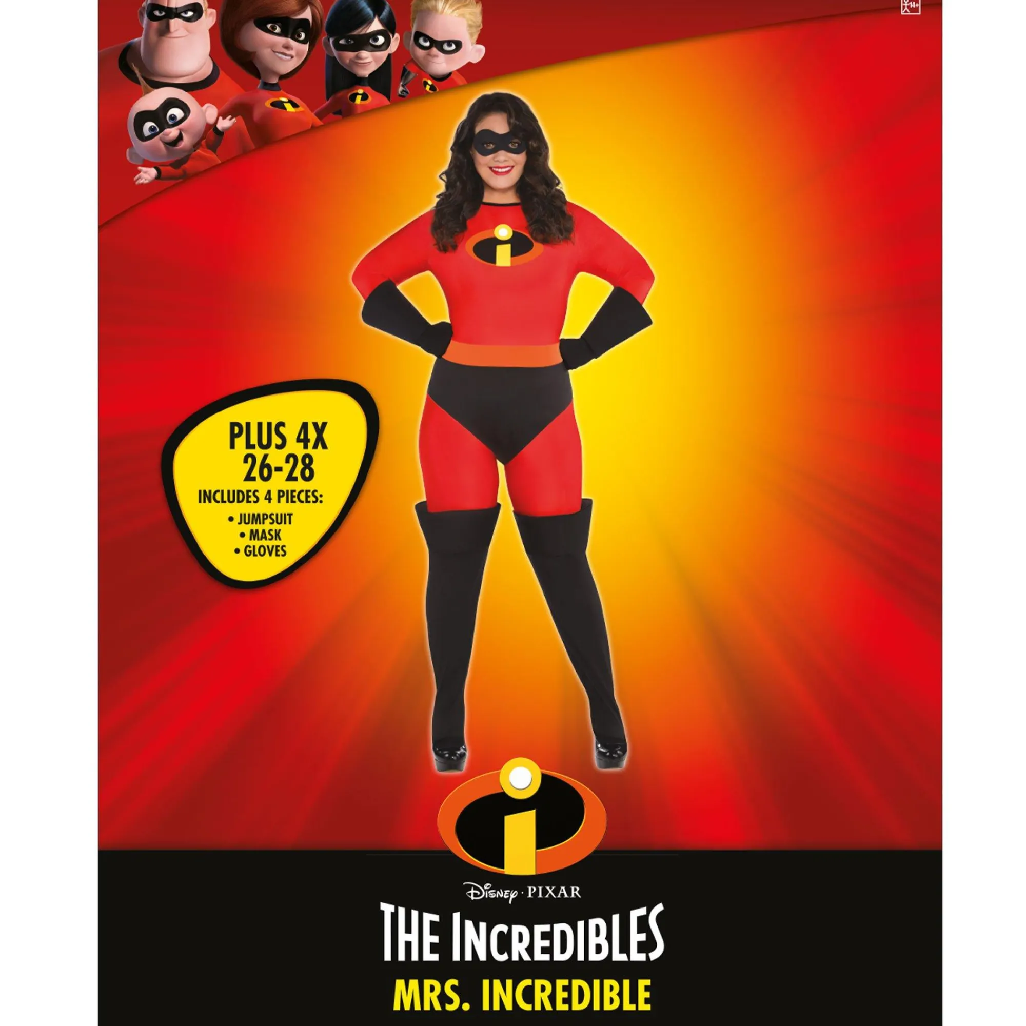 Party City Plus Size Costumes-Adult Mrs. Incredible Plus Size Deluxe Costume - The Incredibles