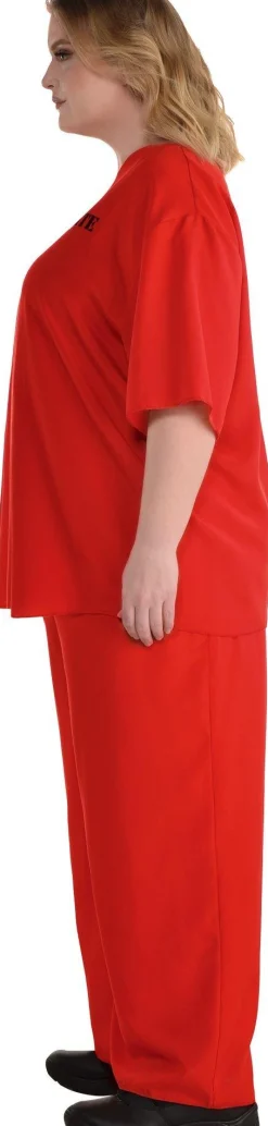 Party City Couples' Costumes-Adult Orange Prisoner Plus Size Costume