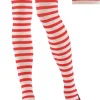 Party City Tights-Adult Red & White Striped Tights