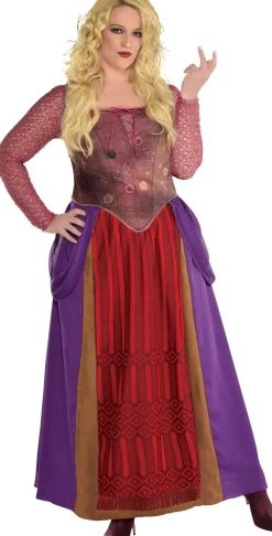 Women Party City Disney|Adult Sarah Sanderson Costume Plus Size - Disney Hocus Pocus