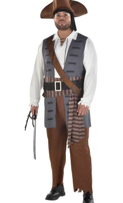 Party City Plus Size Costumes-Adult Shiver Me Timbers Pirate Plus Size Costume