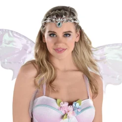 Party City Tiaras, Crowns-Adult Silver Gems, Pearls & Braided Vines Metal Tiara Crown - Fairy