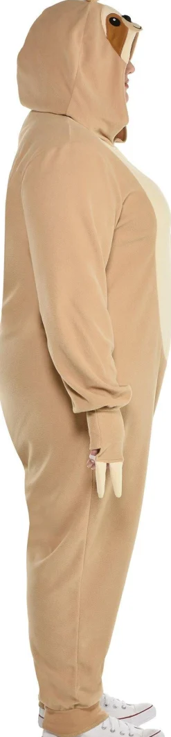 Party City Plus Size Costumes-Adult Sloth One Piece Zipster Costume - Plus Size