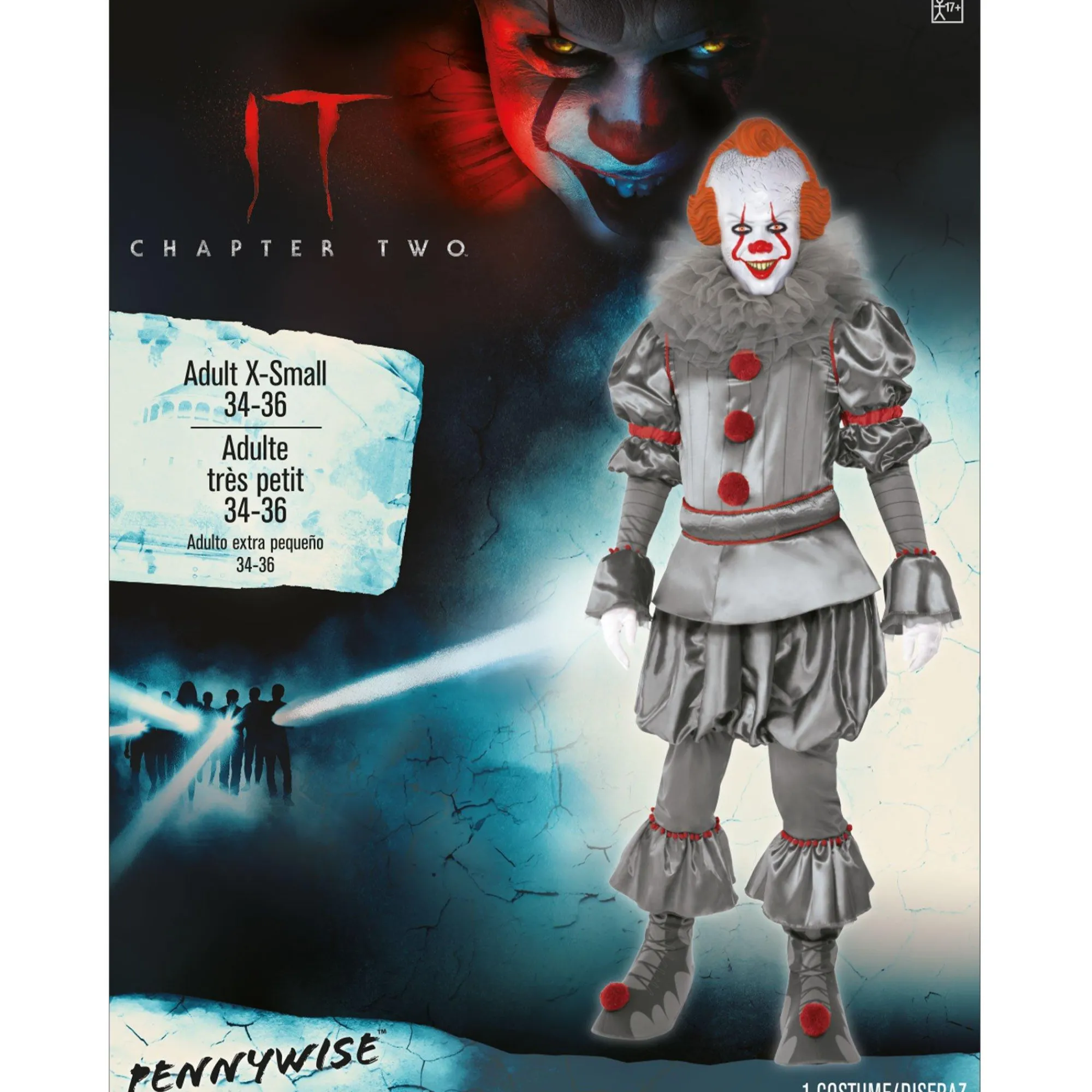Party City Scary-Adult Tattered Pennywise Deluxe Costume - It Chapter Two