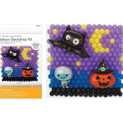 Party City Balloons|Air-Filled Halloween Friends Foil & Latex Balloon Backdrop Kit, 6.25Ft X 5.9Ft
