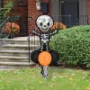 Party City Balloons|Air-Filled Iridescent Skeleton Foil & Latex Balloon Yard Sign, 64In