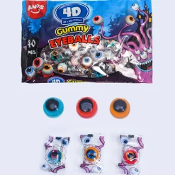 Party City Bulk Candy|Amos 4D Gummy Eyeballs, 8.46Oz - Halloween Candy
