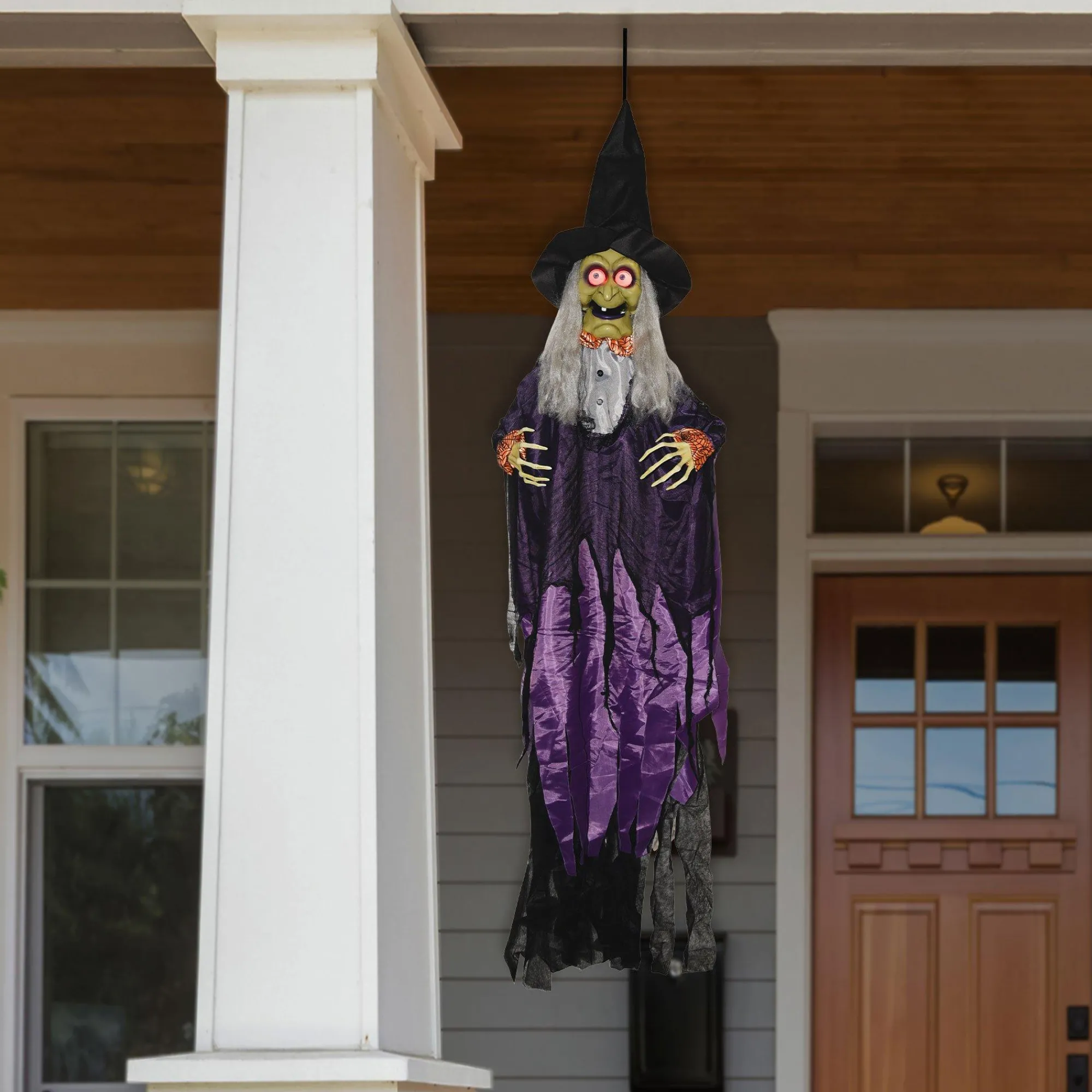 Party City Animatronics|Animated Black & Purple Witch Decoration