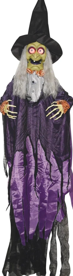 Party City Animatronics|Animated Black & Purple Witch Decoration