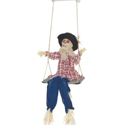 Party City Hanging Decorations|Animated Scarecrow Skeleton On A Swing, 42In