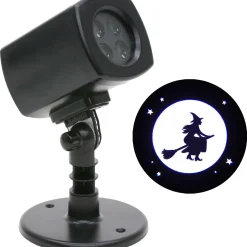 Party City Strobe Lights & Black Lights|Animated Witch Over Moon Motion Projector, 4In X 7In