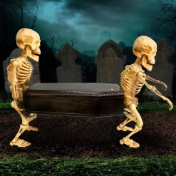 Party City Skeletons|Animatronic Coffin-Carrying Skeletons With Music, 22.5In X 17.3In - Halloween Decoration