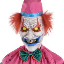 Party City Animatronics|Animatronic Light Up Talking Neon Ice Cream Clown, 6Ft