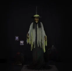 Party City Animatronics|Animatronic Light-Up Talking Towering Witch Halloween Decoration, 10Ft