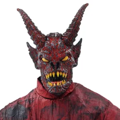 Party City Animatronics|Animatronic Light-Up Talking Lava Demon Decoration With Fog Effect, 7.5Ft