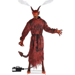 Party City Animatronics|Animatronic Light-Up Talking Lava Demon Decoration With Fog Effect, 7.5Ft