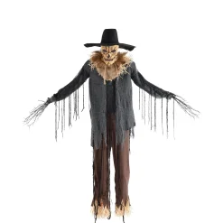 Party City Animatronics|Animatronic Light-Up Talking Dropdown Scarecrow Decoration, 8.2Ft
