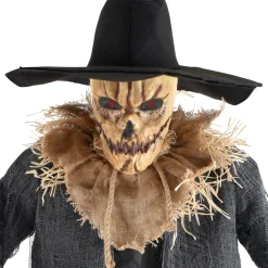 Party City Animatronics|Animatronic Light-Up Talking Dropdown Scarecrow Decoration, 8.2Ft