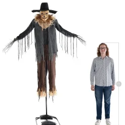 Party City Animatronics|Animatronic Light-Up Talking Dropdown Scarecrow Decoration, 8.2Ft