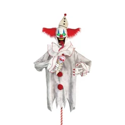 Party City Yard Stakes & Signs|Animatronic Light-Up Talking Ice Scream Clown Yard Stake, 7.5Ft - Halloween Decoration