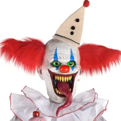 Party City Yard Stakes & Signs|Animatronic Light-Up Talking Ice Scream Clown Yard Stake, 7.5Ft - Halloween Decoration