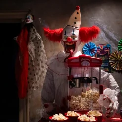 Party City Yard Stakes & Signs|Animatronic Light-Up Talking Ice Scream Clown Yard Stake, 7.5Ft - Halloween Decoration