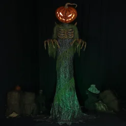 Party City Animatronics|Animatronic Light-Up Towering Pumpkin Creep, 12Ft
