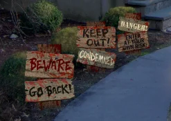 Party City Yard Stakes & Signs|Beware Sign Yard Stakes 3Ct