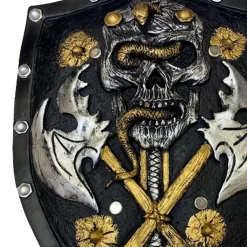 Party City Weapons|Black & Gold Dark Warrior Shield, 13In X 19In - High-Density Foam Prop