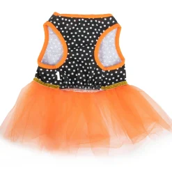 Party City Dog & Pet Costumes-Black & Orange Dot Jack-O'-Lantern Dog Tutu Dress