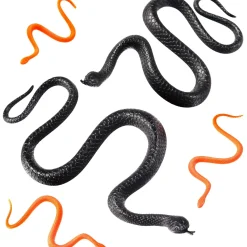 Party City Favors & Favor Bags|Black & Orange Plastic Snakes, 24Ct
