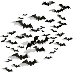 Party City Window & Wall Décor|Black Bat Paper Cutouts, 50Ct