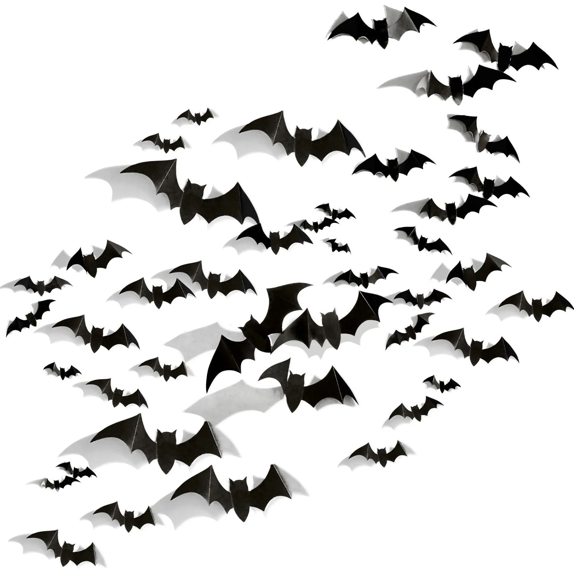 Party City Window & Wall Décor|Black Bat Paper Cutouts, 50Ct