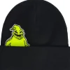 Party City Hats-Black Embroidered Oogie Boogie Acrylic Knit Beanie - The Nightmare Before Christmas