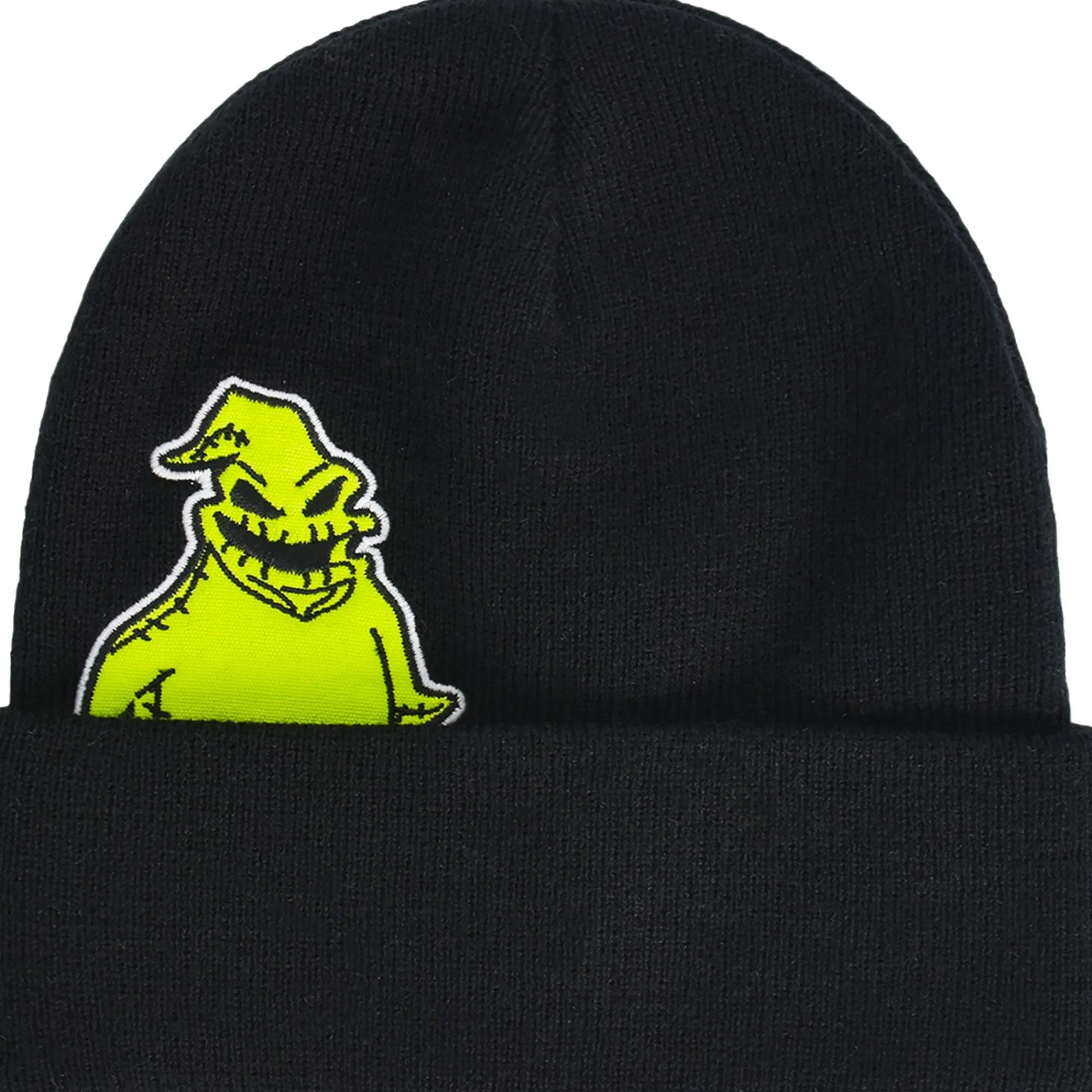 Party City Hats-Black Embroidered Oogie Boogie Acrylic Knit Beanie - The Nightmare Before Christmas