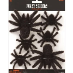 Party City Creatures|Black Fuzzy Spiders 6Ct
