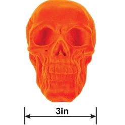 Party City Skeletons|Black Light Reactive Flocked Skull Decoration, 3.46In