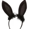 Party City Headbands, Tails-Black Marabou Bunny Ears