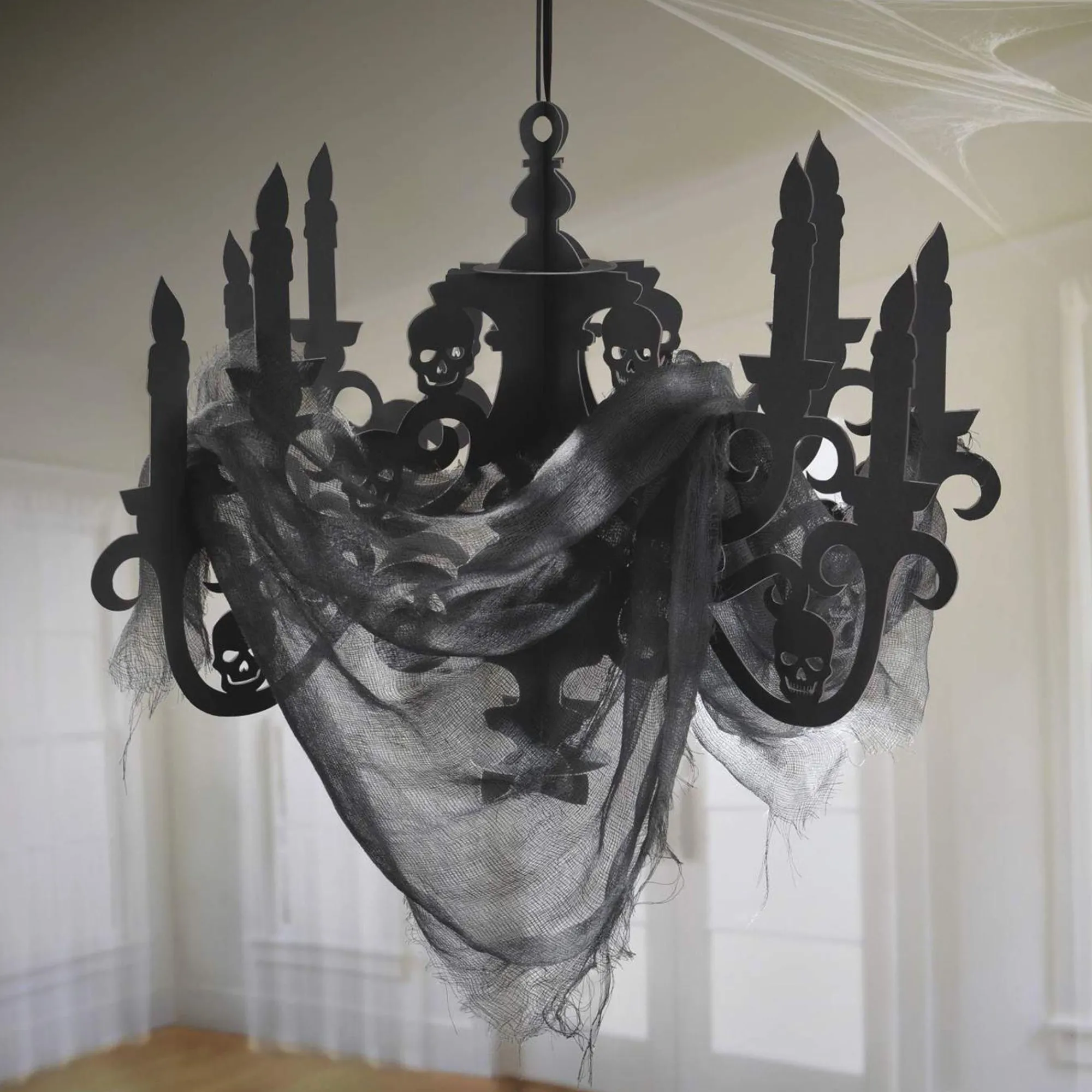 Party City Boneyard Glam|Black Paper Candelabra - Haunted House