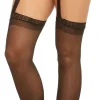 Party City Tights-Black Sheer Pantyhose For Adults With Lace Shorts & Garter